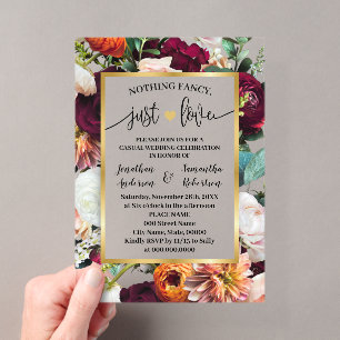 Nichts Besonderes, nur Liebe Elopement Wein Navy Acryleinladungen
