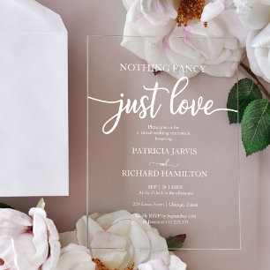 Nichts Besonderes, nur Liebe Hochzeit Acryleinladungen
