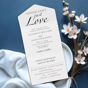 Nichts Besonderes, nur Liebe   Hochzeit Alles in E All In One Einladung