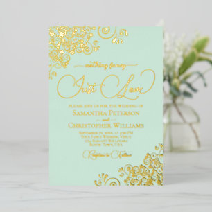 Nichts Besonderes, nur Liebe Hochzeit Mintgrün & G Folieneinladung