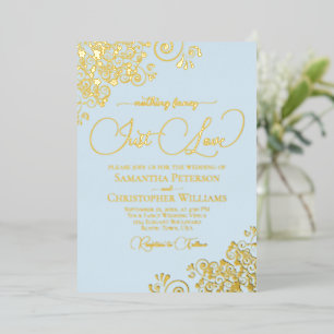 Nichts Besonderes, Nur Liebe Hochzeit Puderblau & Folieneinladung