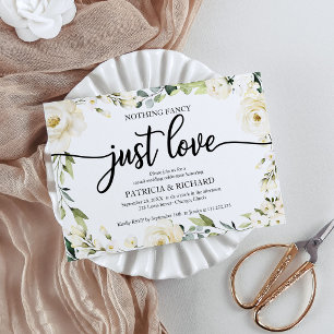 Nichts Besonderes, nur Liebe Hochzeit Weiß Creme F Einladung