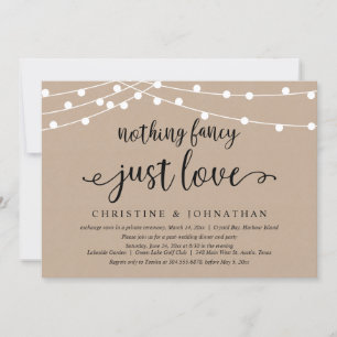 Nichts Besonderes, nur Liebe, ländliche Hochzeitsf Einladung