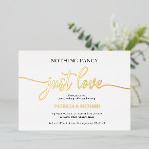 Nichts Besonderes, nur Liebe, lockere Hochzeit Folieneinladung