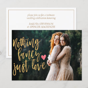 Nichts Besonderes, nur Liebe Mikro-Hochzeitsfoto Einladung