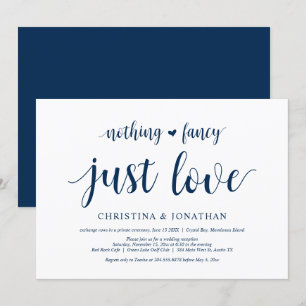 Nichts Besonderes, nur Liebe, Navy Blau, Flitterwo Einladung