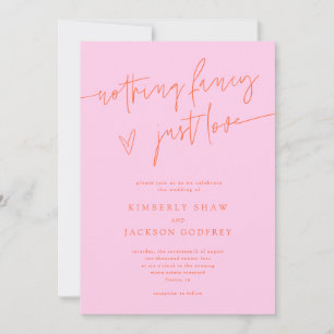 Nichts Besonderes, Nur Liebe Orange Rosa Hochzeit Einladung