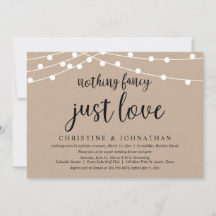 Nichts Besonderes, nur Liebe, rustikale Hochzeitsf Einladung