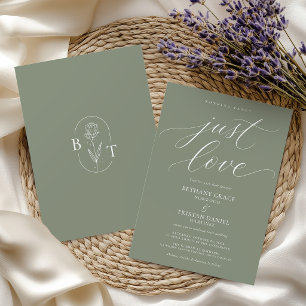 Nichts Besonderes, nur Liebe Sage Grün Hochzeit Einladung