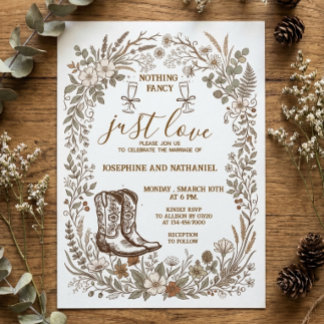 Nichts Besonderes, nur Liebe - Western Hochzeitsei Einladung