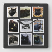 Nichts Besseres als eine schwarze Katze Quadratische Wanduhr (Vorderseite)