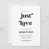 Nichts Extravagant nur Liebe 70er Retro Script Hoc Einladung (Vorderseite)