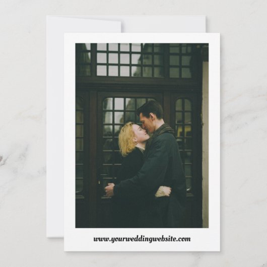 Nichts Extravagant nur Liebe 70er Retro Script Hoc Einladung (Rückseite)