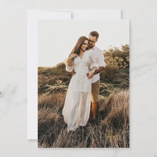 Nichts Extravagant nur Liebe Bild Lässig Hochzeit Einladung (Rückseite)