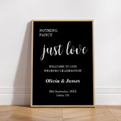 Nichts Extravagant nur Liebe Black Wedding Willkom Poster