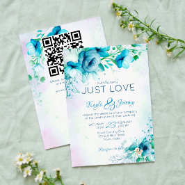 Nichts extravagant nur Liebe blau aquamarine Blume Einladung