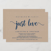 Nichts Extravagant, nur Liebe, braune Kraft-Elopti Einladung (Vorne/Hinten)