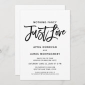 Nichts Extravagant nur Liebe Brush Typografie Einladung (Vorne/Hinten)