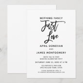 Nichts Extravagant nur Liebe Brush Typografie Einladung (Vorne/Hinten)