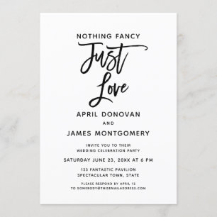 Nichts Extravagant nur Liebe Brush Typografie Einladung