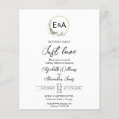 Nichts Extravagant nur Liebe Budget Hochzeit Einla (Vorderseite)