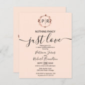 Nichts Extravagant nur Liebe Budget Hochzeit Einla (Vorne/Hinten)