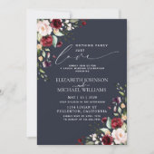 Nichts Extravagant nur Liebe Burgund Blush Navy Bl Einladung (Vorderseite)