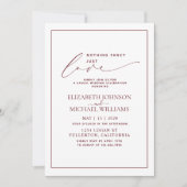 Nichts Extravagant nur Liebe Burgund Lässig Hochze Einladung (Vorderseite)