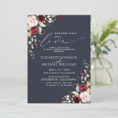 Nichts Extravagant nur Liebe Burgundy Blush Blue F Einladung (Stehend Vorderseite)