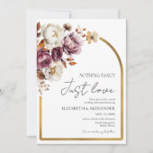 Nichts extravagant nur Liebe | Burgundy Foto Weddi Einladung (Vorderseite)
