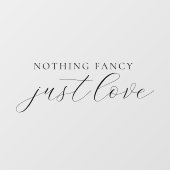 Nichts Extravagant nur Liebe Chic Black Script Hoc Fensteraufkleber (Blatt)