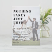 Nichts Extravagant nur Liebe Chic in einer Hochzei Einladung (Stehend Vorderseite)