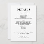 Nichts Extravagant nur Liebe Chic in einer Hochzei Einladung (Rückseite)