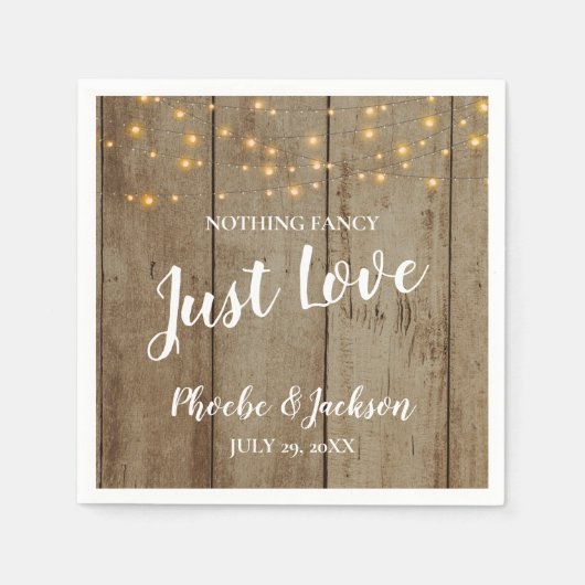 Nichts Extravagant nur Liebe Country Glam Hochzeit Serviette (Vorderseite)