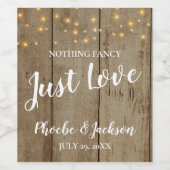 Nichts Extravagant nur Liebe Country Glam Hochzeit Weinetikett (Einzelnes Label)