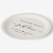 Nichts Extravagant nur Liebe Cream Wedding Pappteller (Schrägansicht)