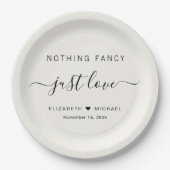 Nichts Extravagant nur Liebe Cream Wedding Pappteller (Vorderseite)