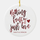 Nichts Extravagant nur Liebe | Dark Crimson Red We Keramik Ornament (Hinten)