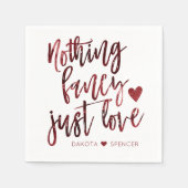 Nichts Extravagant nur Liebe | Dark Crimson Red We Serviette (Vorderseite)