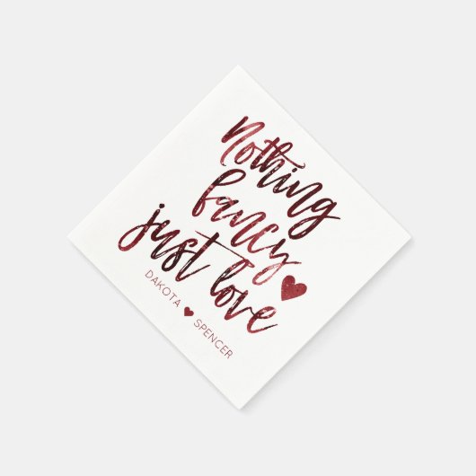 Nichts Extravagant nur Liebe | Dark Crimson Red We Serviette (Ecke)