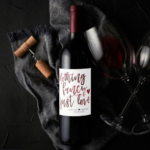 Nichts Extravagant nur Liebe   Dark Crimson Red We Weinetikett