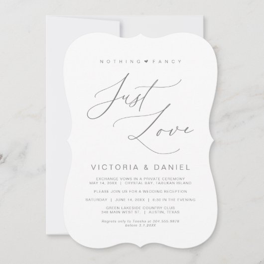 Nichts Extravagant nur Liebe, Dunkelgrau, Himmelfa Einladung (Vorderseite)