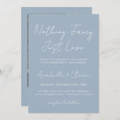 Nichts Extravagant nur Liebe Dusty Blue Wedding Fo Einladung (Vorne/Hinten)