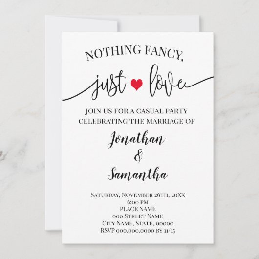 Nichts Extravagant, nur Liebe Einfache Entfaltung  Save The Date (Vorderseite)