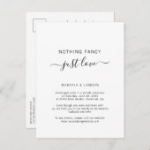 Nichts Extravagant nur Liebe Einfache Hochzeit Ankündigungspostkarte (Vorne/Hinten)