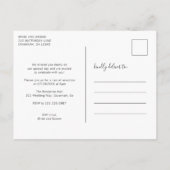 Nichts Extravagant nur Liebe Einfache Hochzeit Ankündigungspostkarte (Rückseite)