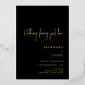 Nichts Extravagant nur Liebe einfache Hochzeit Gol Folieneinladung (Vorderseite)