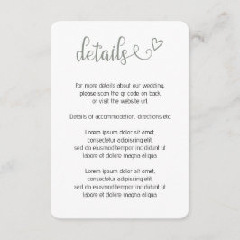 Nichts Extravagant, nur Liebe einfacher QR-Code Begleitkarte