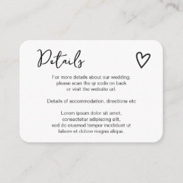 Nichts Extravagant, nur Liebe einfacher QR-Code Begleitkarte