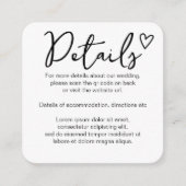 Nichts Extravagant, nur Liebe einfacher QR-Code Begleitkarte (Vorderseite)